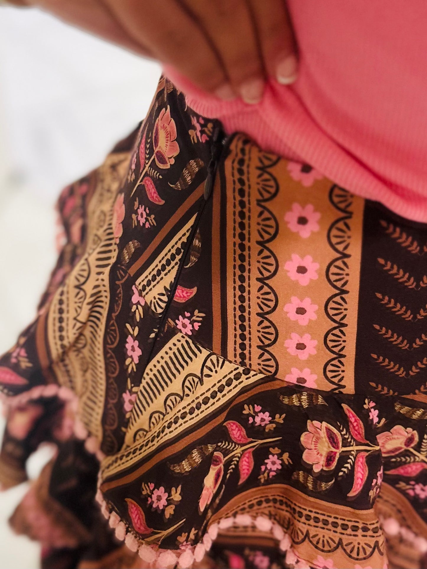 The Aubree Chocolate Brown Tiered Maxi Skirt