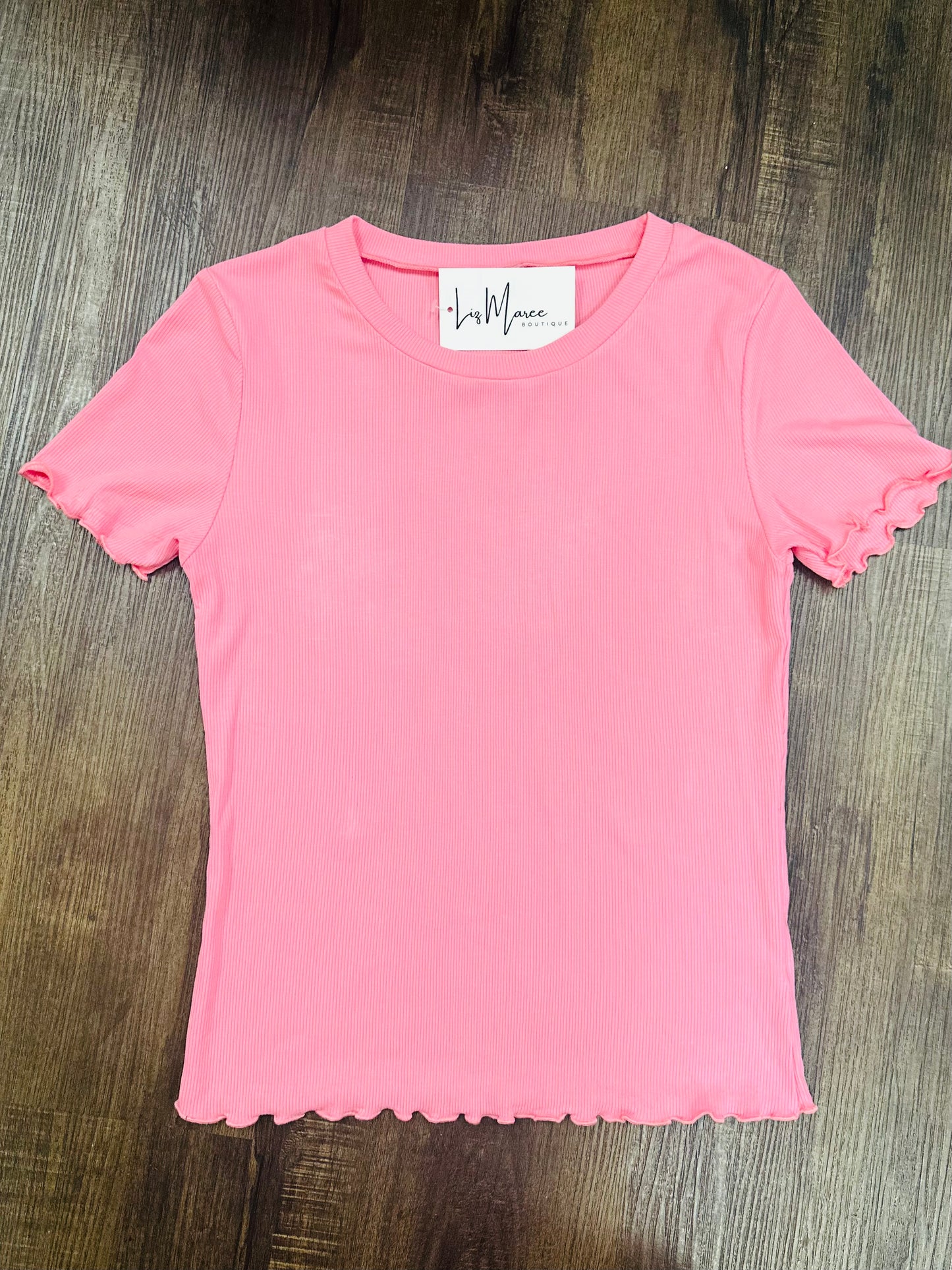 The Eva Pink Ribbed Knit Top