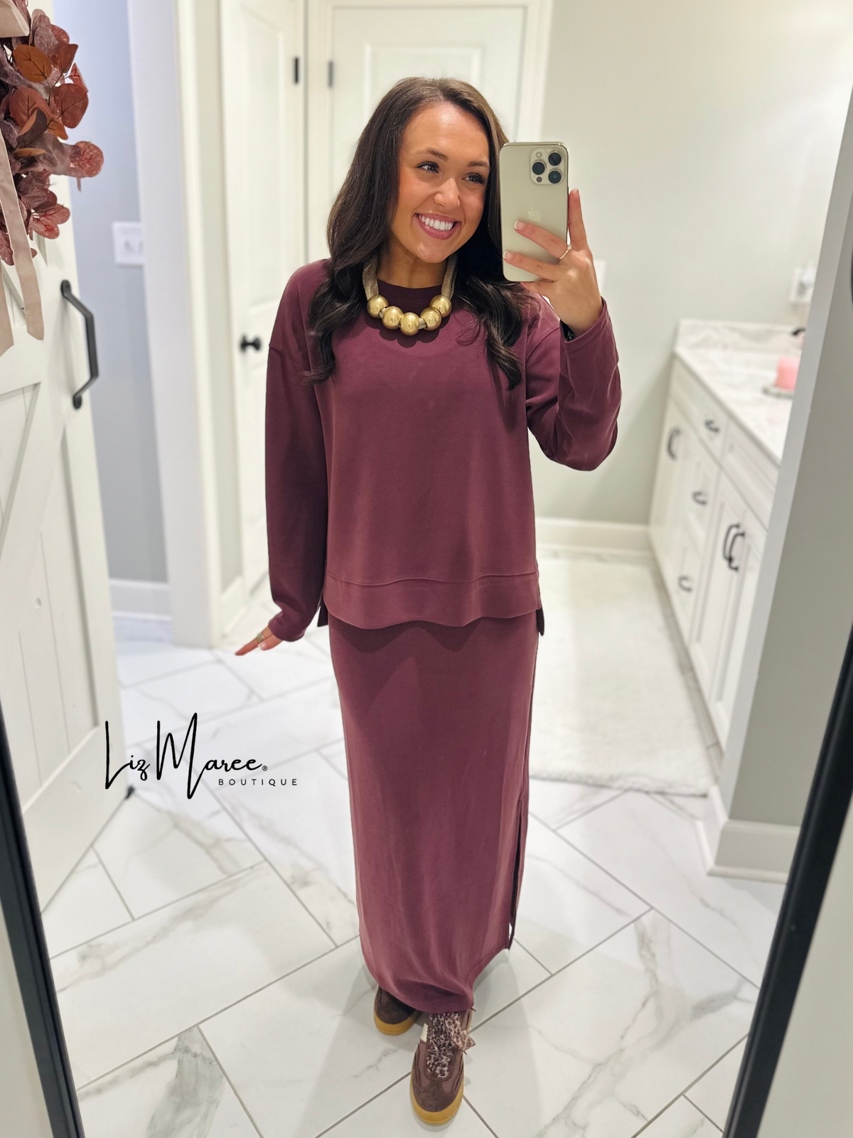 The Rheanne Wine 2 Piece Dress Set
