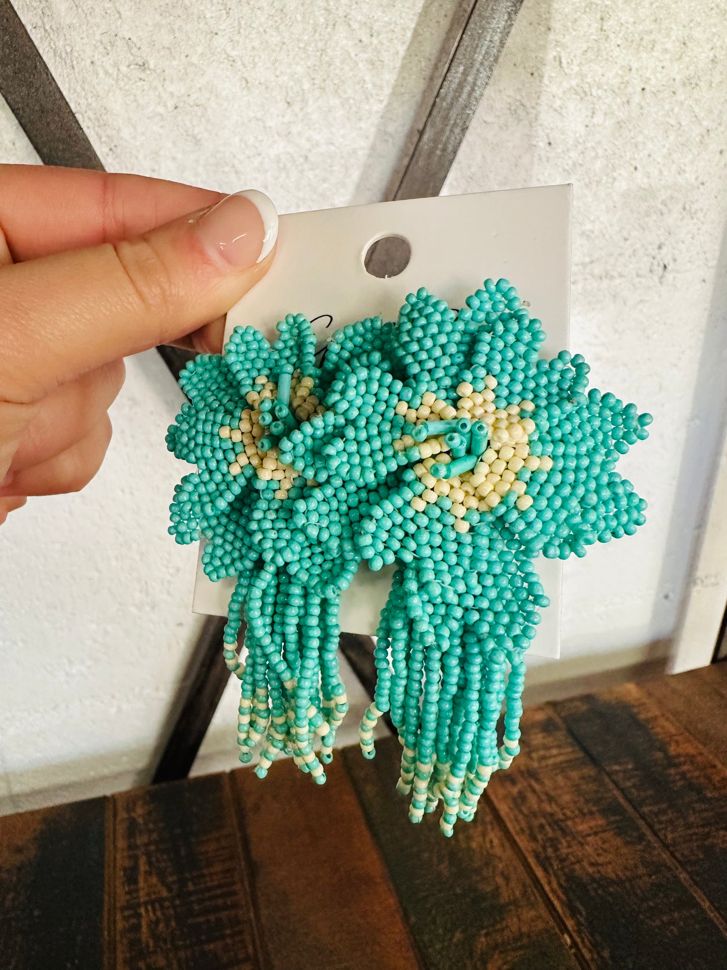 Teal Flower Fringe