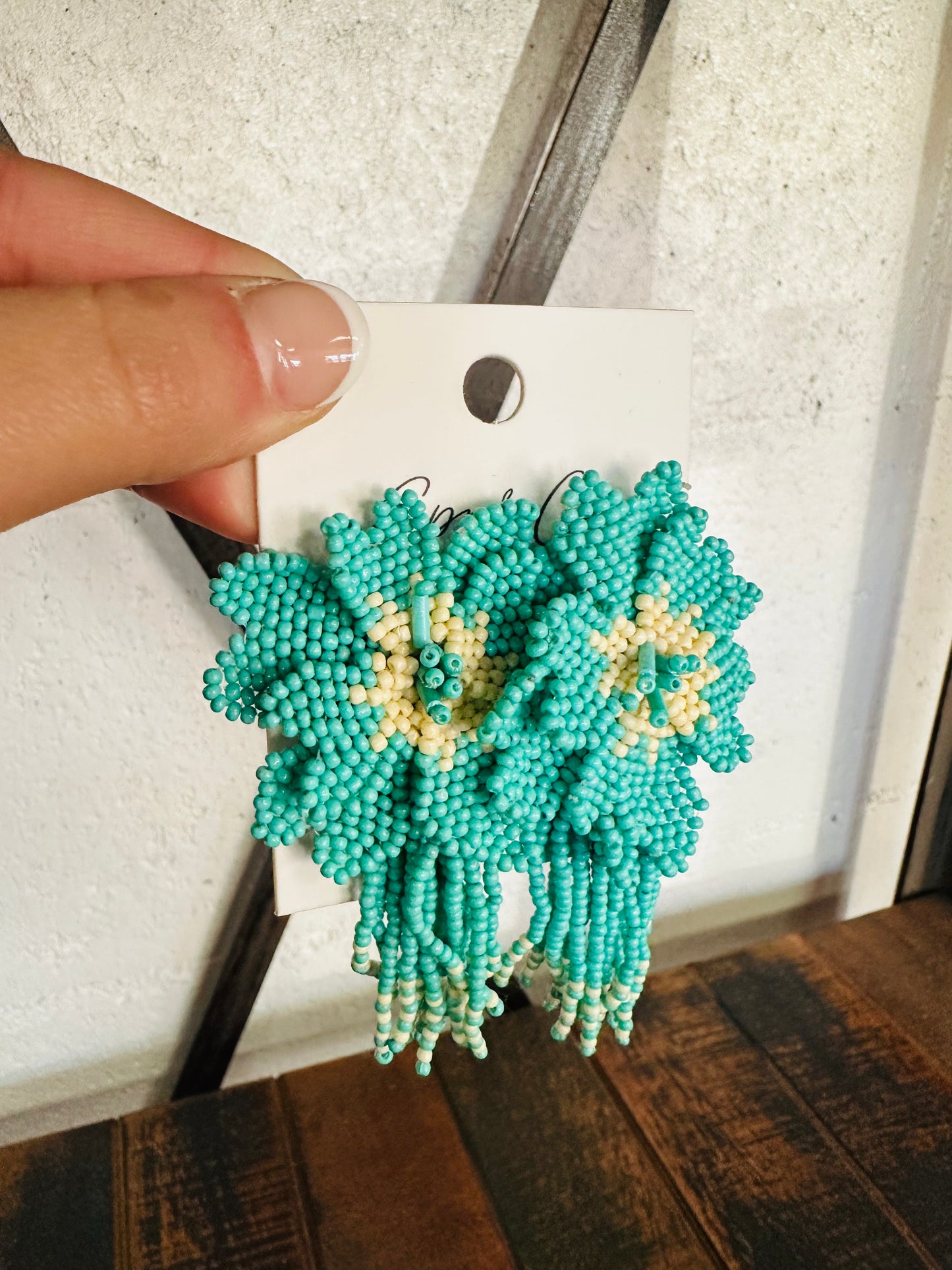 Teal Flower Fringe