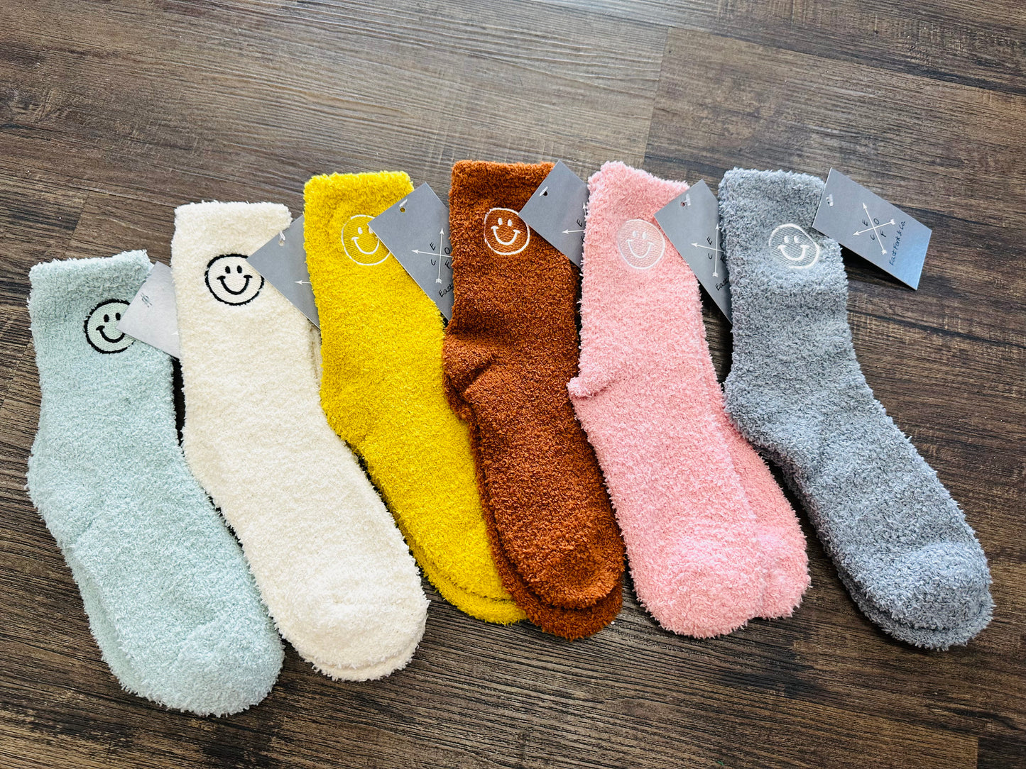 Plush Smiley Face Socks