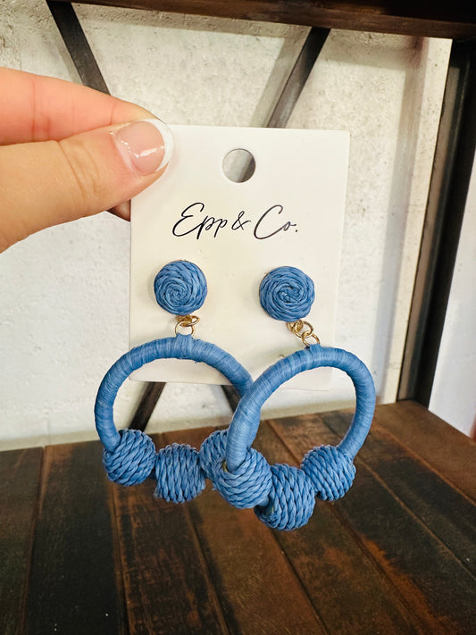 Blue Raffia Circles