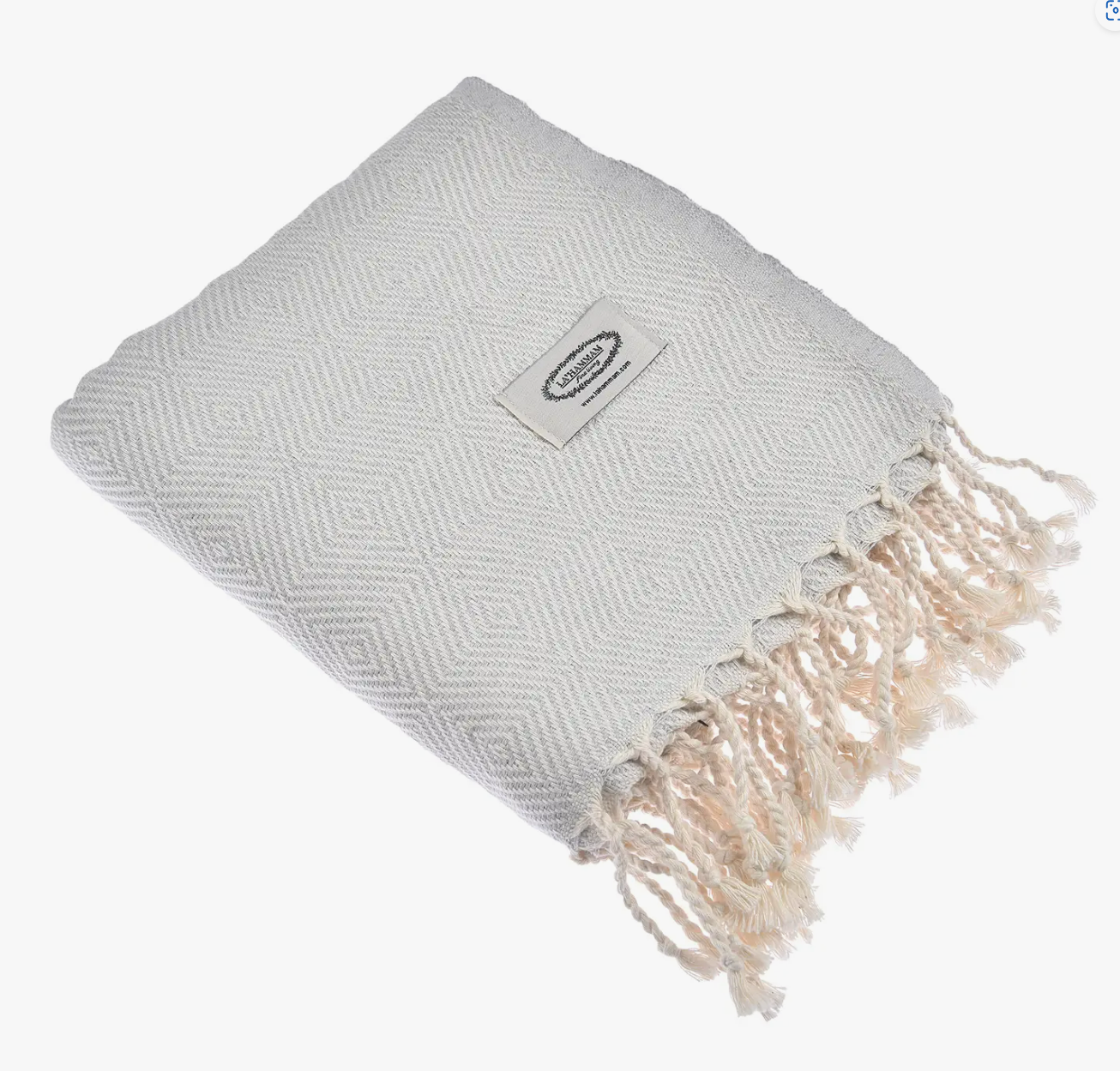 Gray Cotton Throw