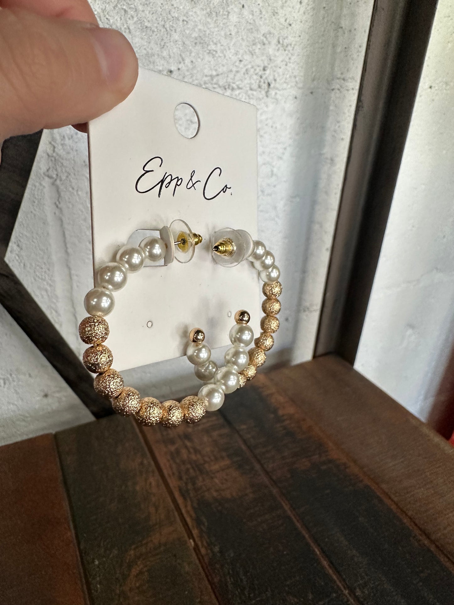 Pearl & Gold Hoops