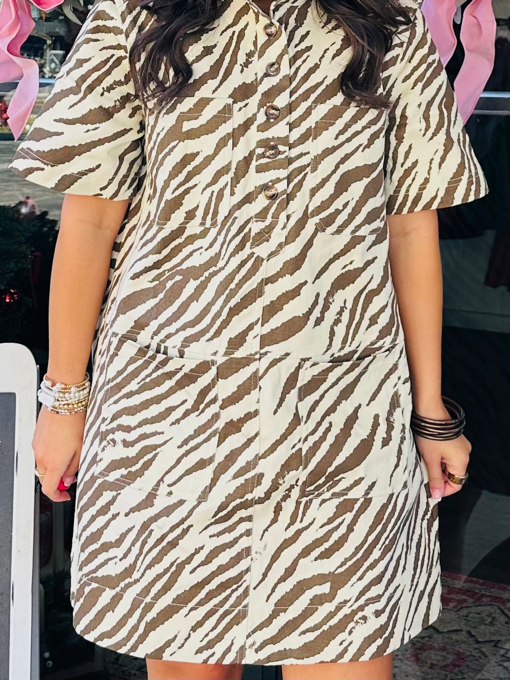 The Lucy Zebra Shirt Dress