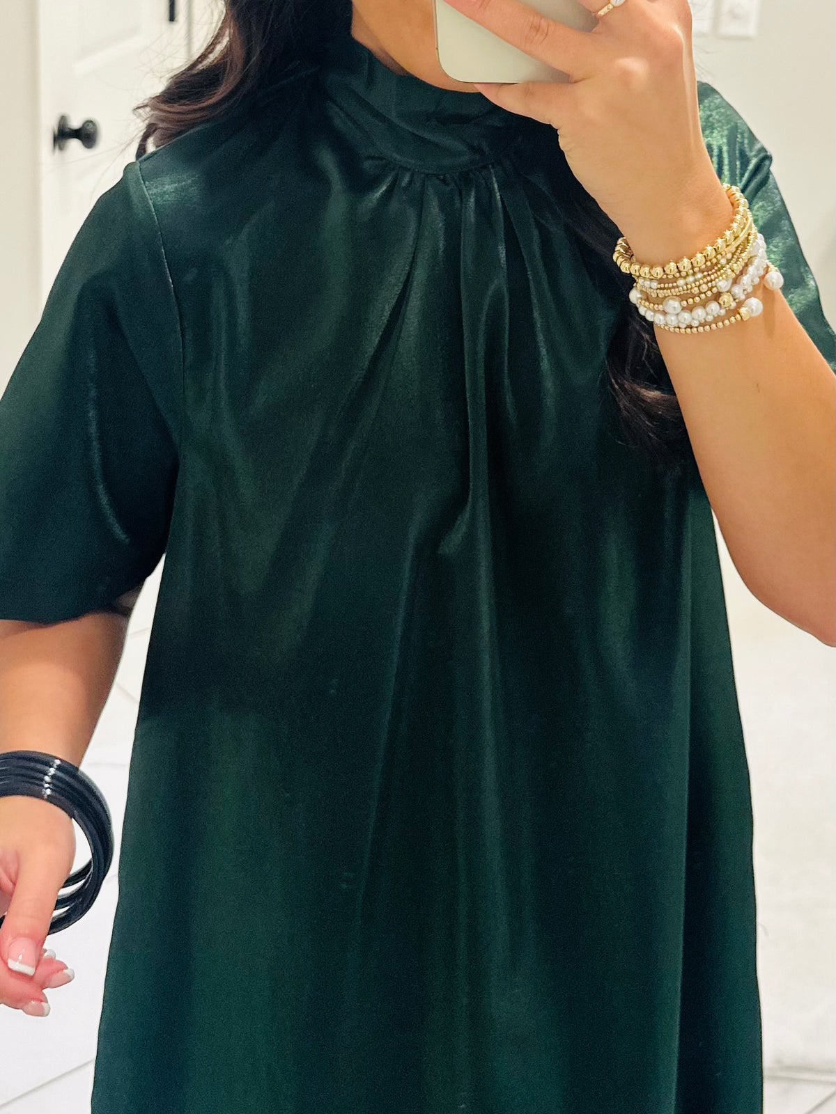 The Noelle Pine Satin Maxi Dress