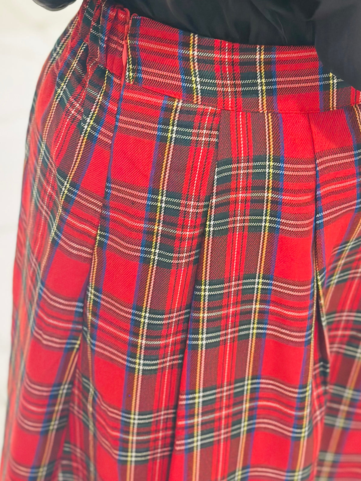 The Tinsley Red Plaid Midi Skirt