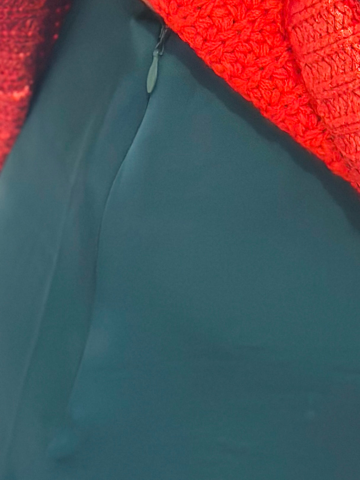 The Dallas Hunter Green Satin Lace Midi Skirt