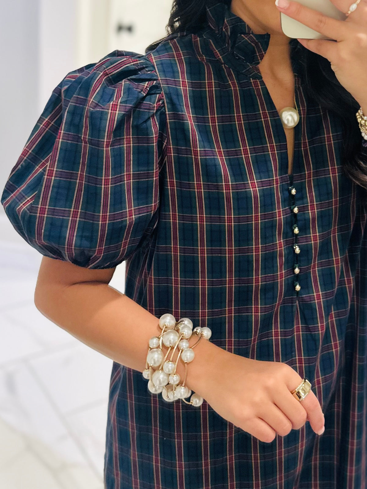The Eve Green Plaid Midi Dress