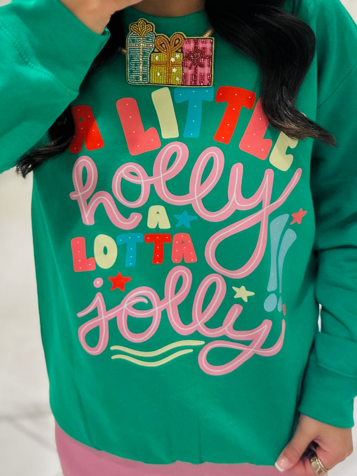The A Little Holly A Lotta Jolly Crewneck