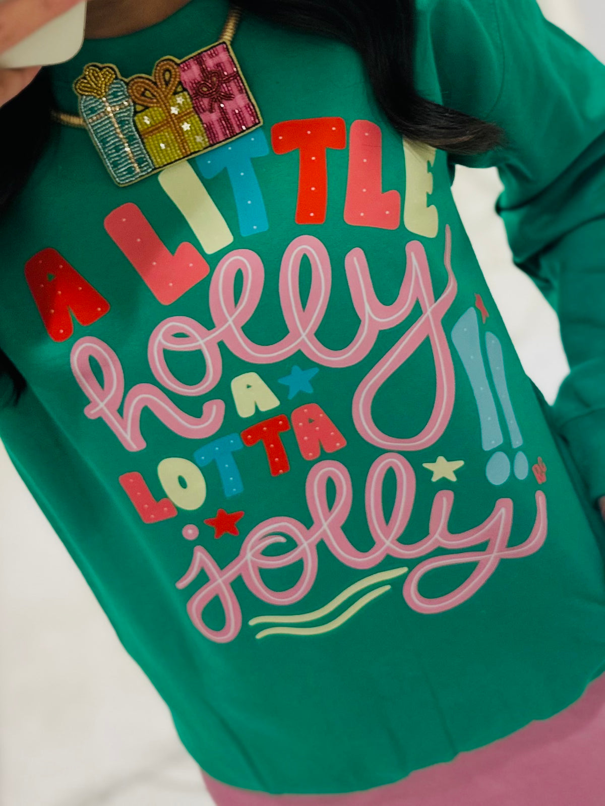 The A Little Holly A Lotta Jolly Crewneck