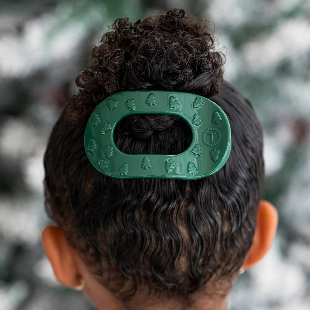 O Christmas Tree Flat Round Hair Clip