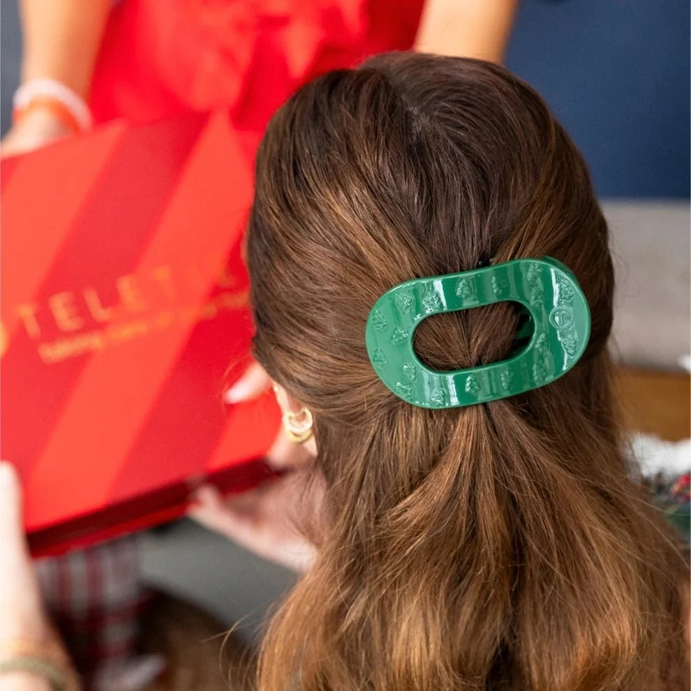 O Christmas Tree Flat Round Hair Clip