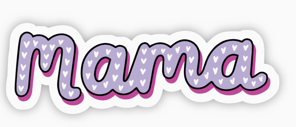 Mama Purple Mini Hearts Sticker