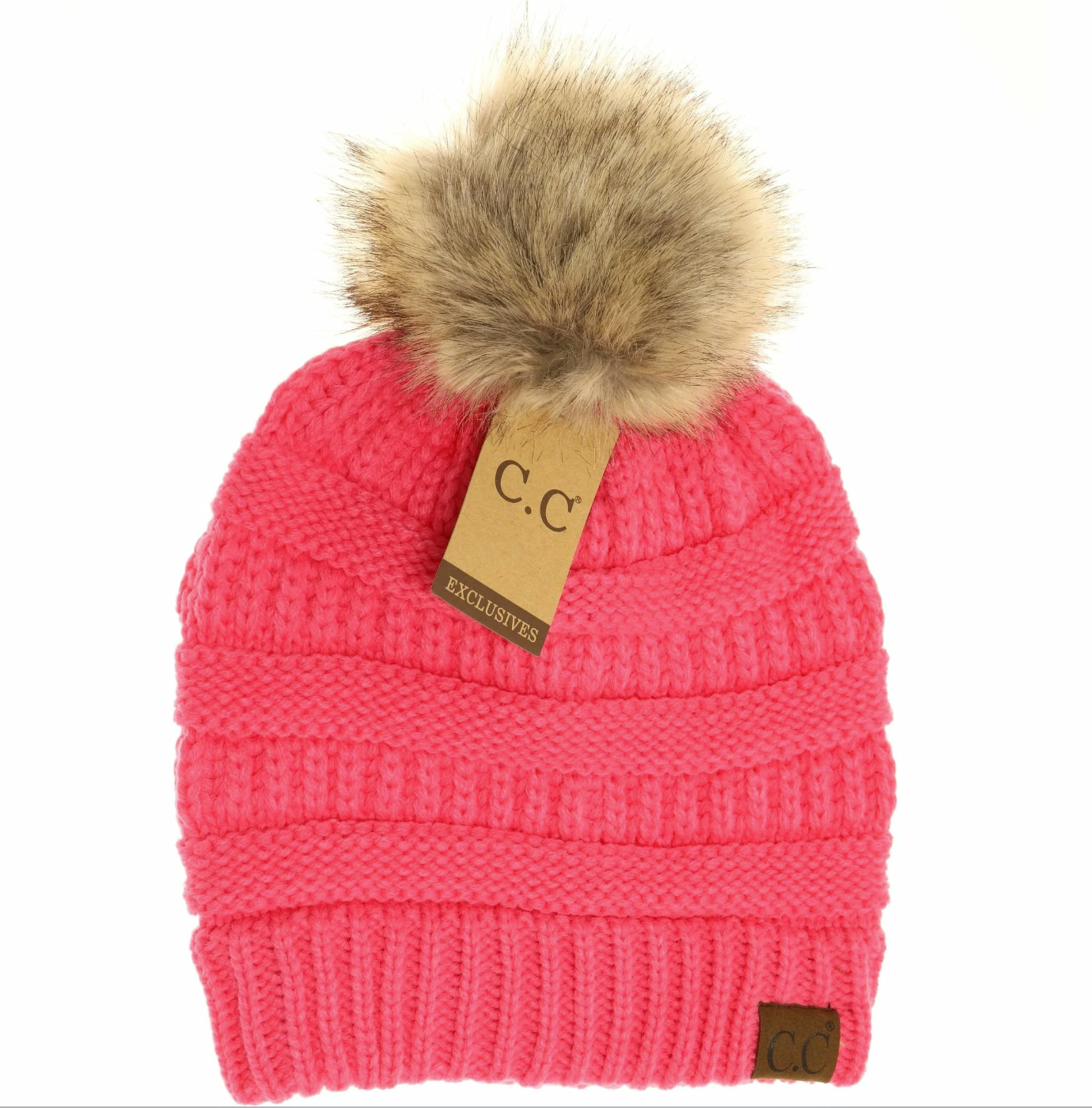 Faux Fur Pom Pom C.C. Beanie