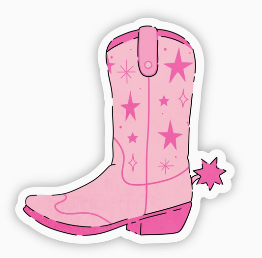 Pink Cowboy Boot Sticker