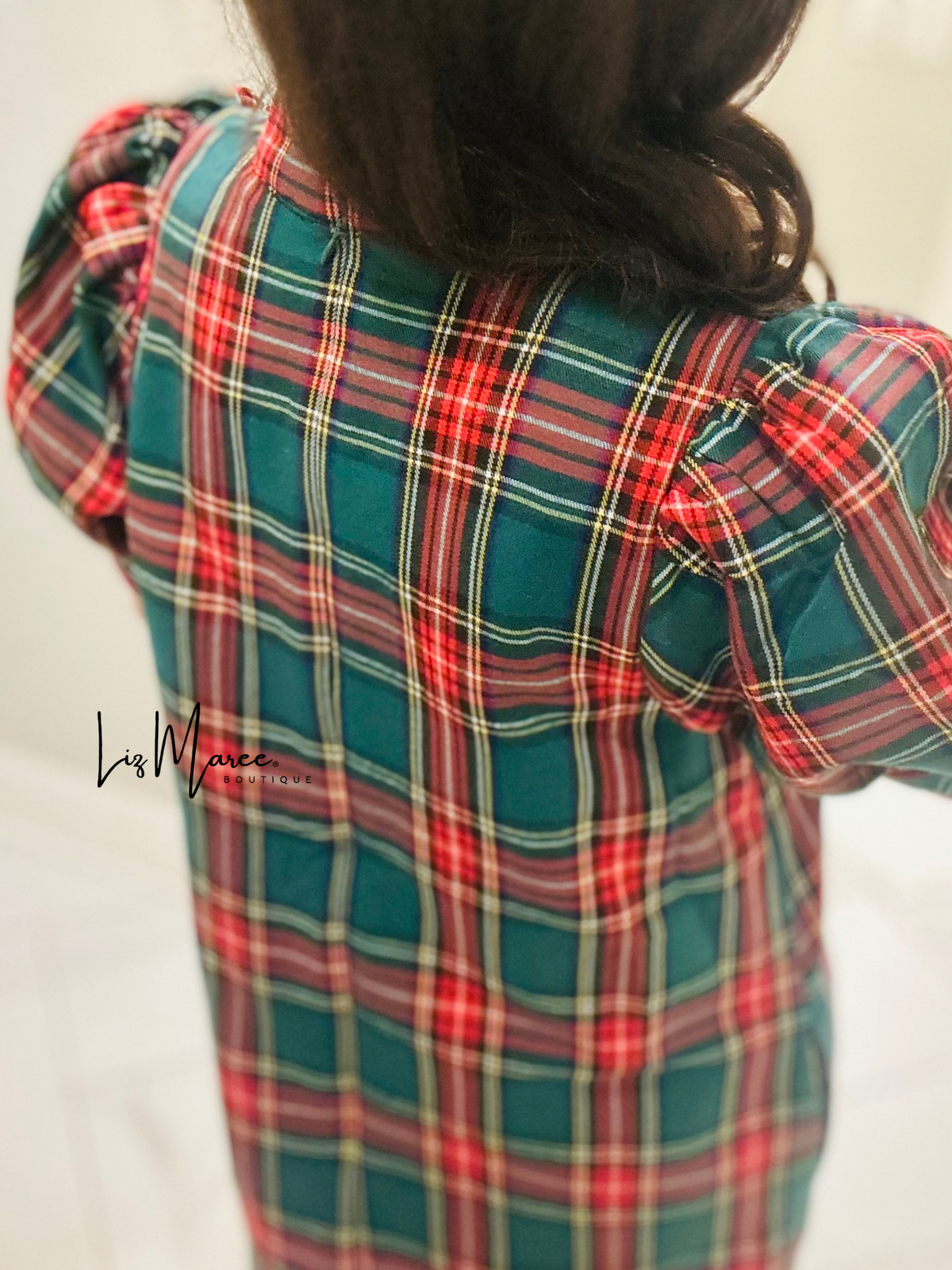 The Holly Green Tartan Plaid Midi Dress