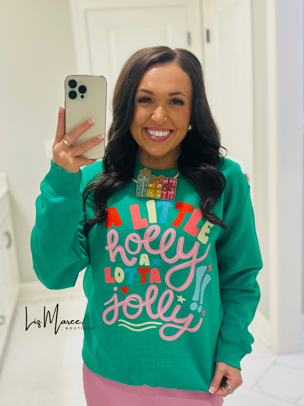 The A Little Holly A Lotta Jolly Crewneck