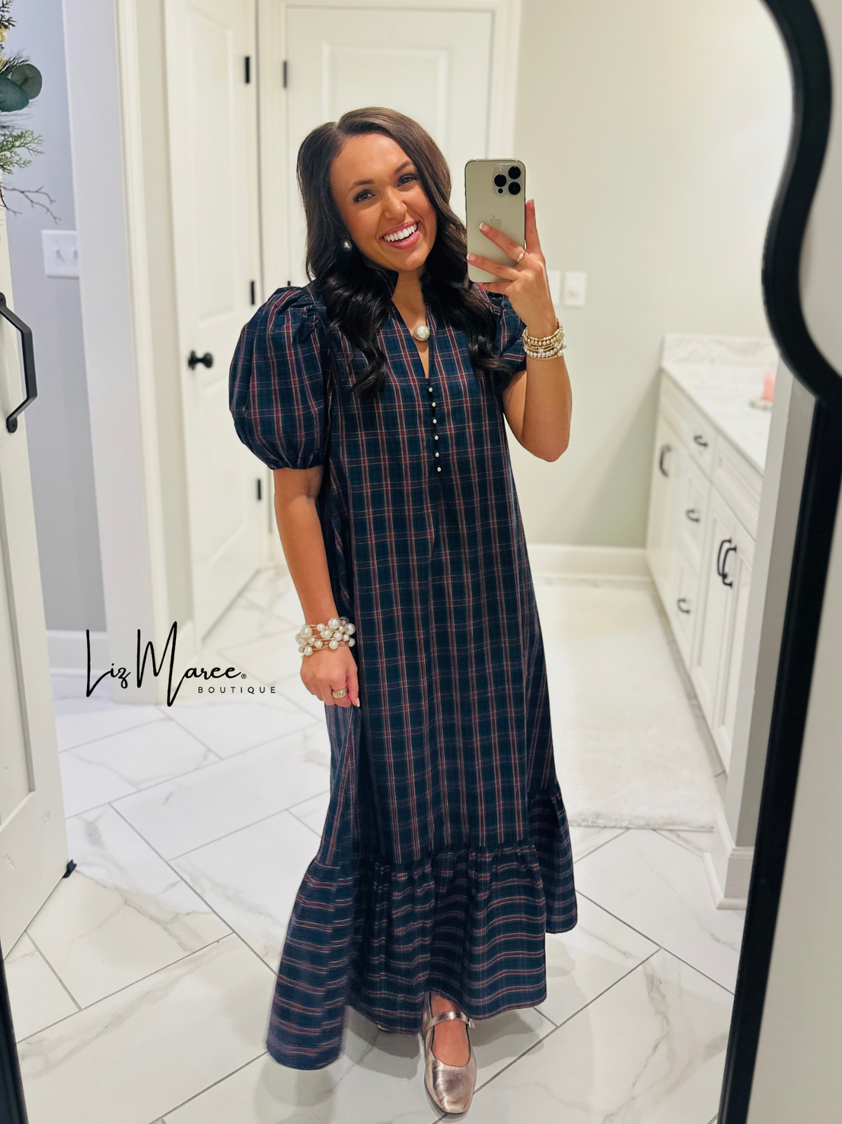 The Eve Green Plaid Midi Dress
