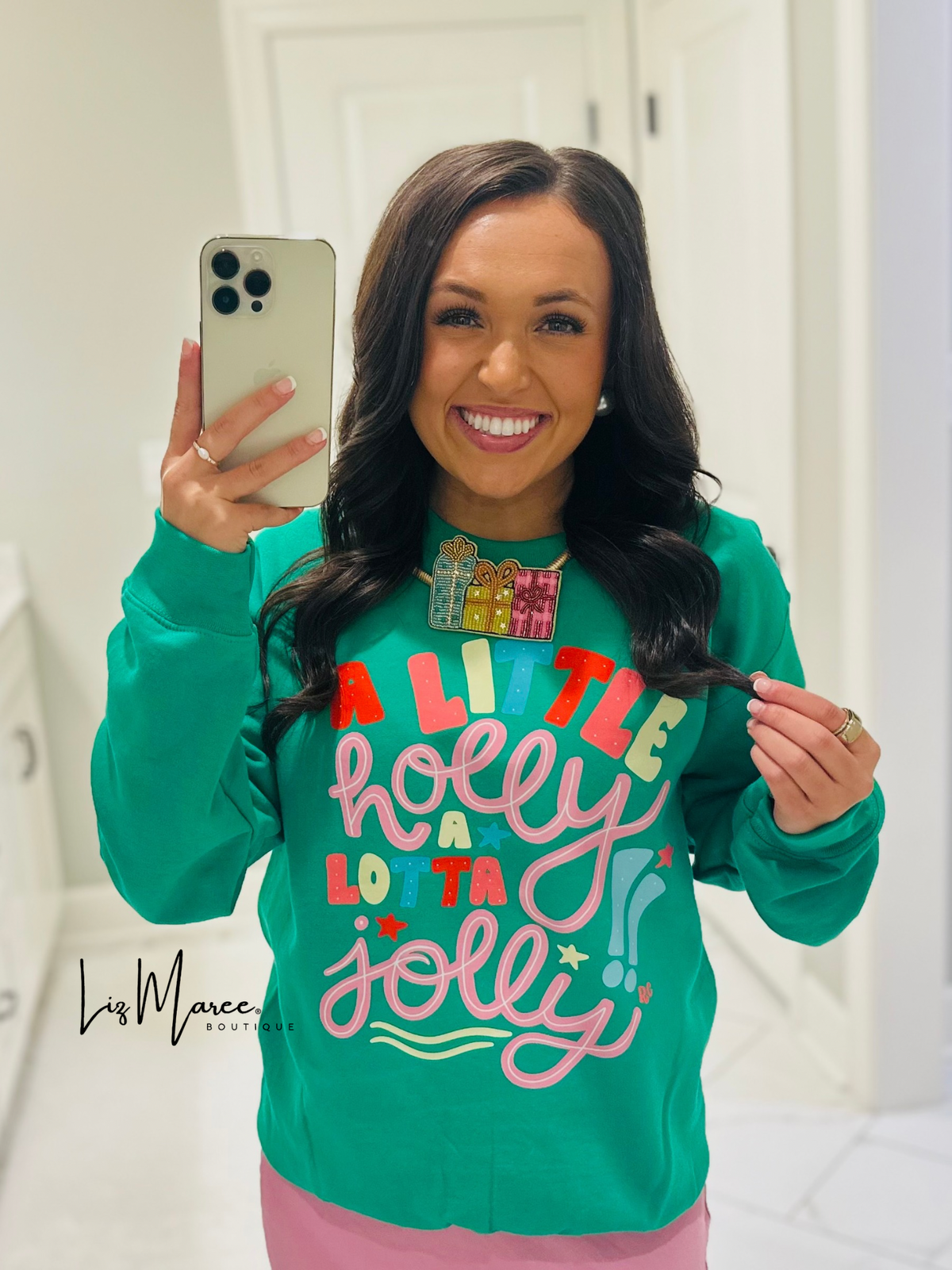 The A Little Holly A Lotta Jolly Crewneck