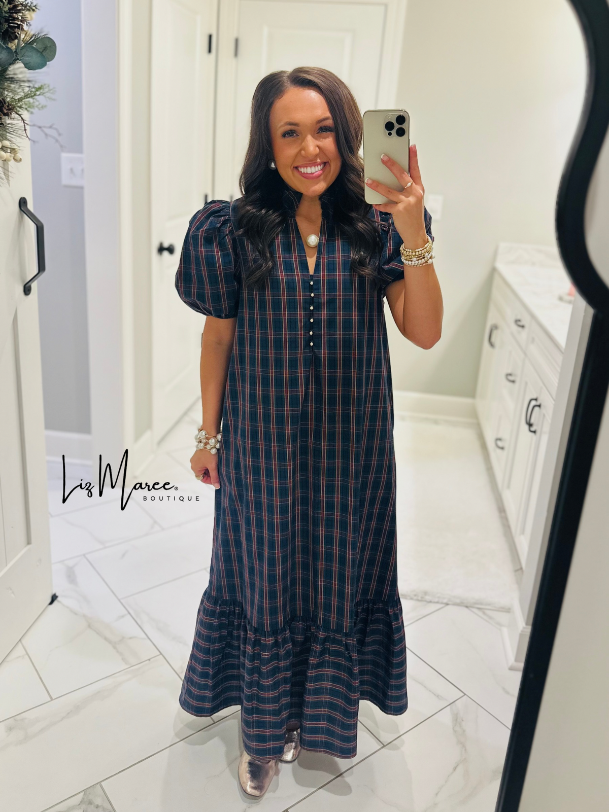 The Eve Green Plaid Midi Dress
