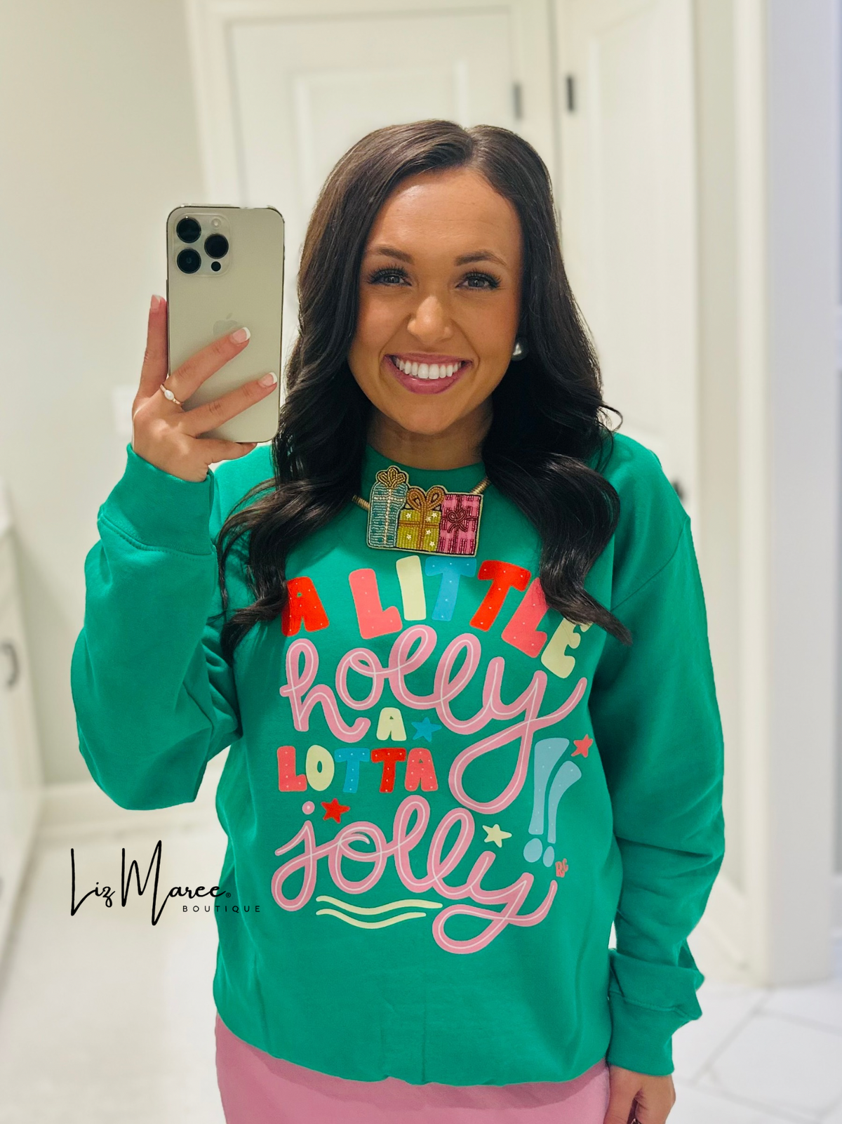The A Little Holly A Lotta Jolly Crewneck