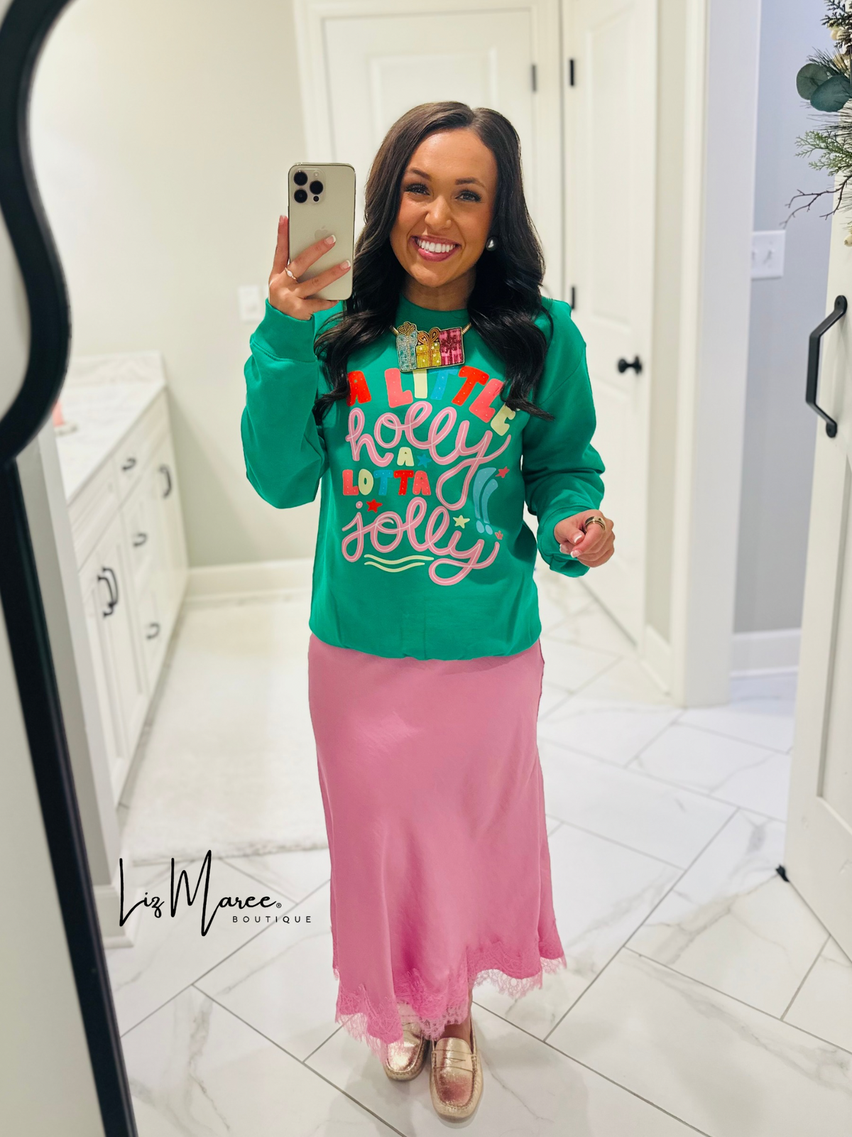 The A Little Holly A Lotta Jolly Crewneck