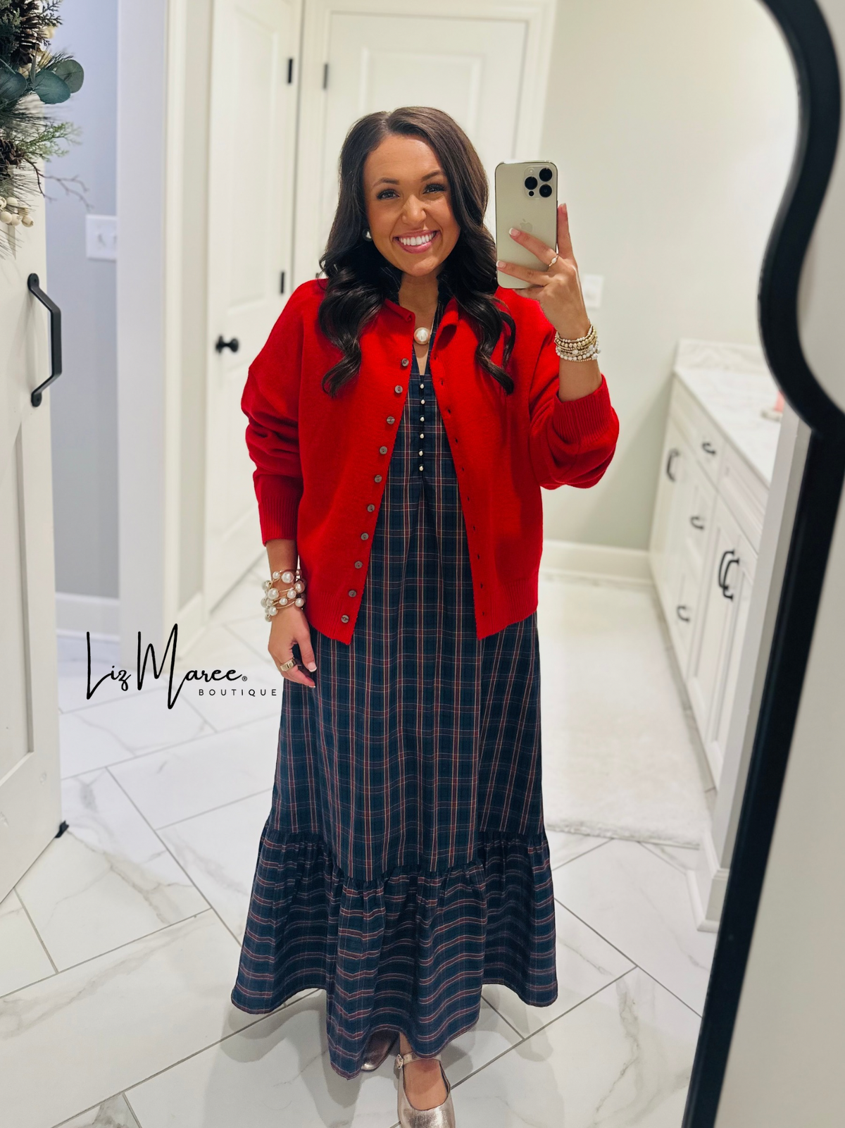 The Eve Green Plaid Midi Dress