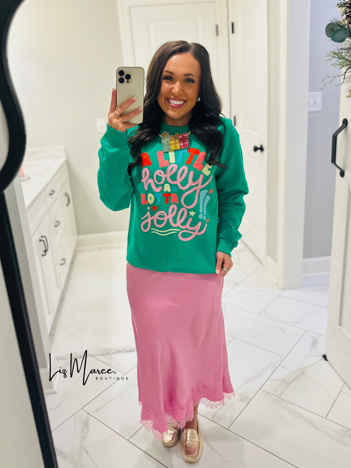 The A Little Holly A Lotta Jolly Crewneck