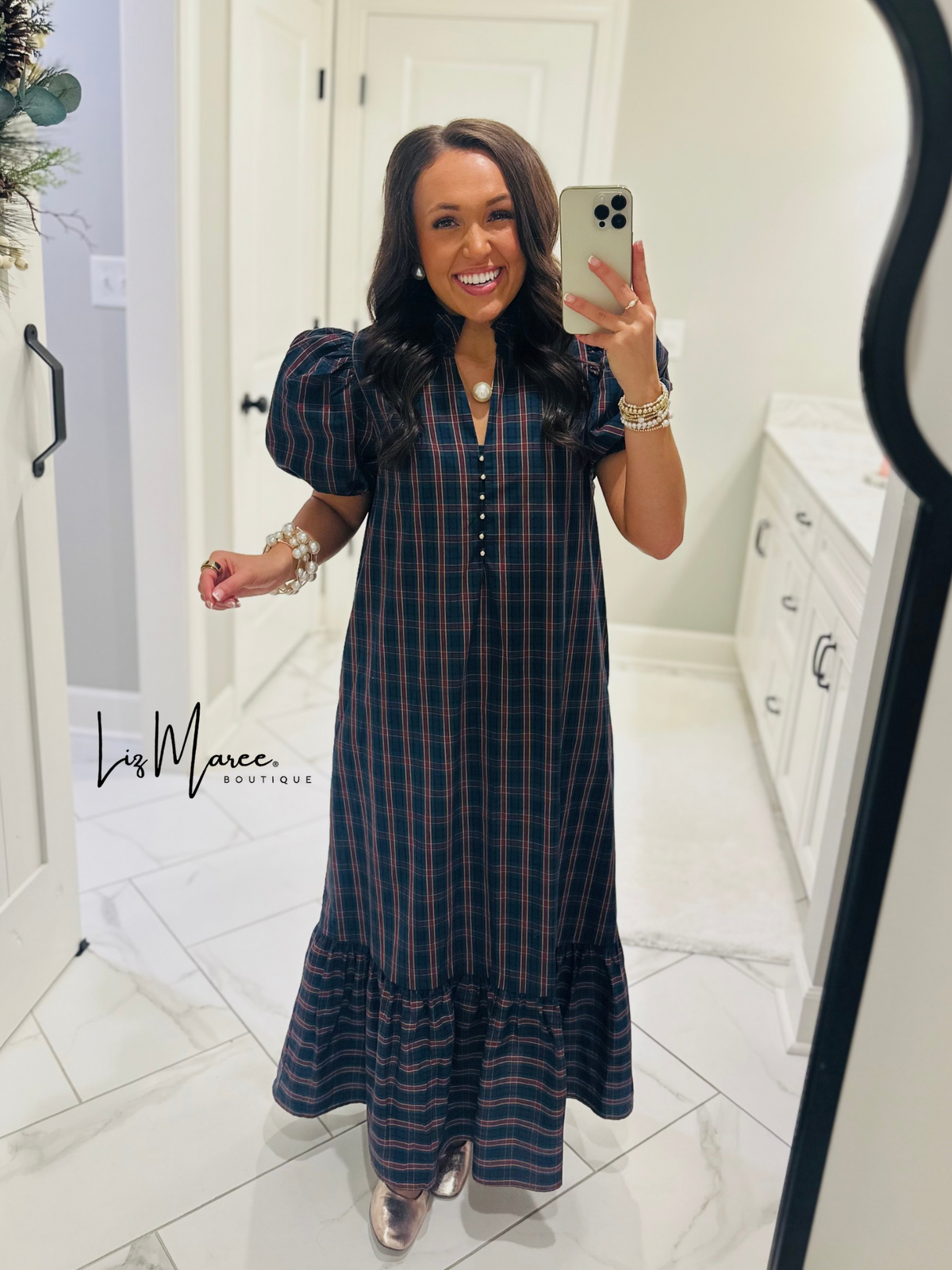 The Eve Green Plaid Midi Dress