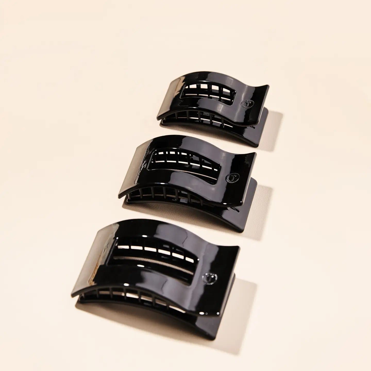 Jet Black Rectangle Flat Hair Clip