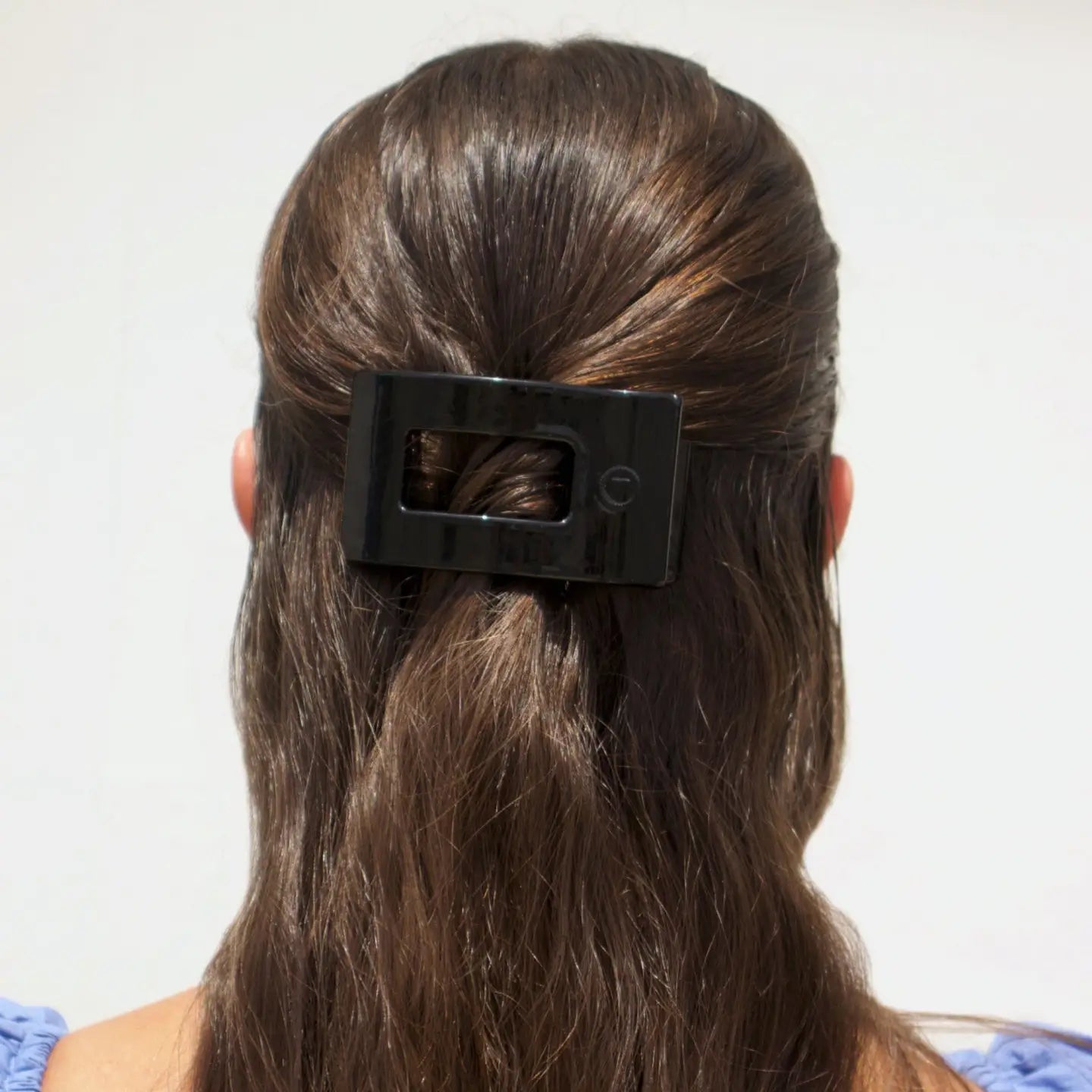 Jet Black Rectangle Flat Hair Clip