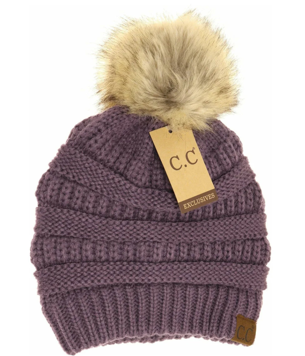 Faux Fur Pom Pom C.C. Beanie