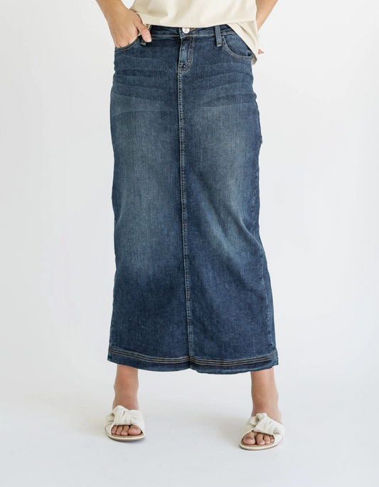 Bria Long Denim Maxi Skirt