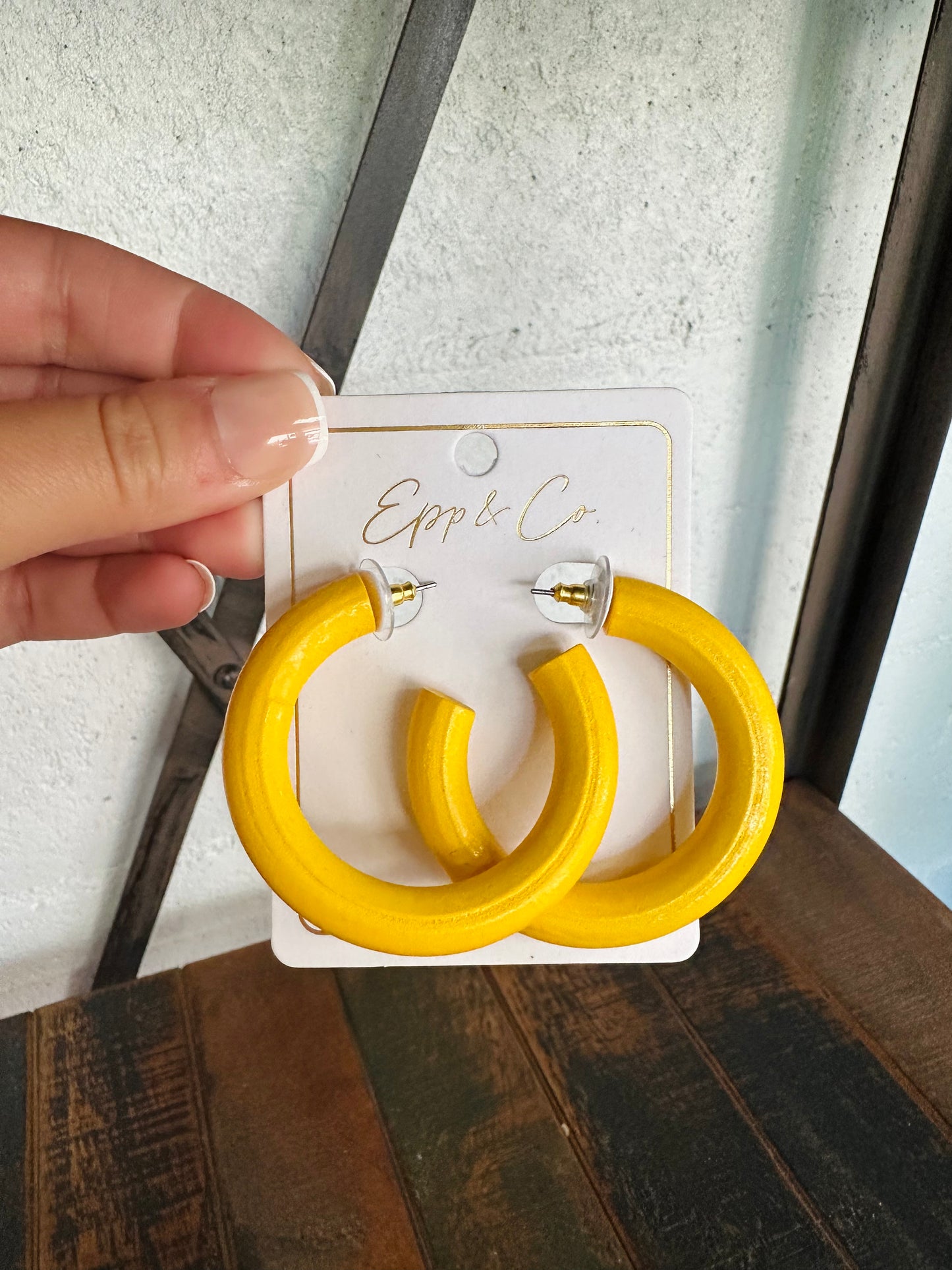 Yellow Wood Hoops