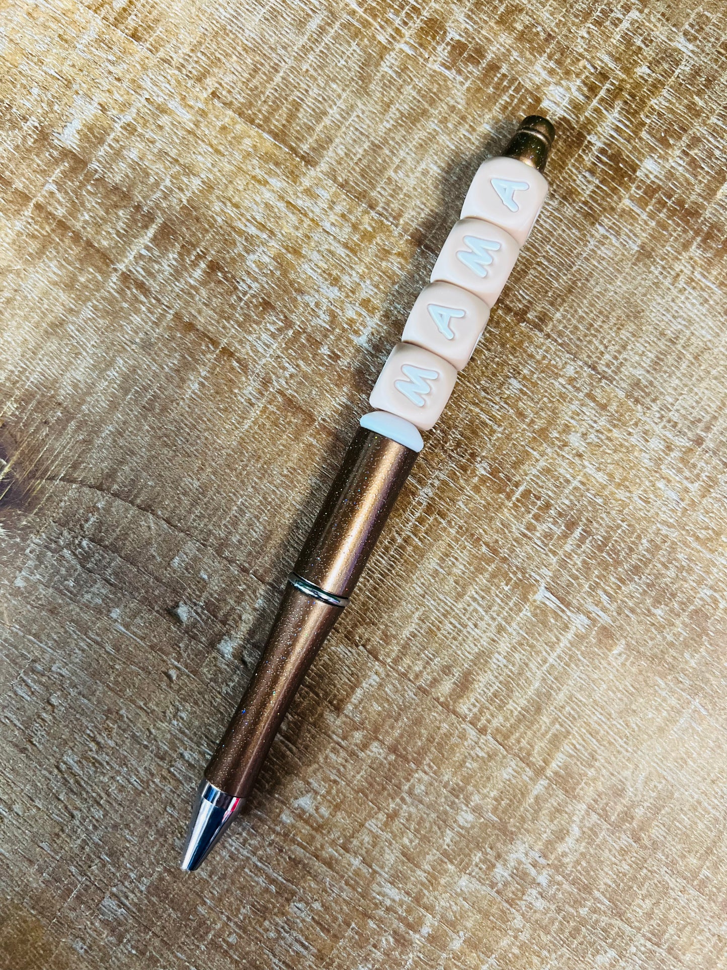 Tan Mama Beaded Pen