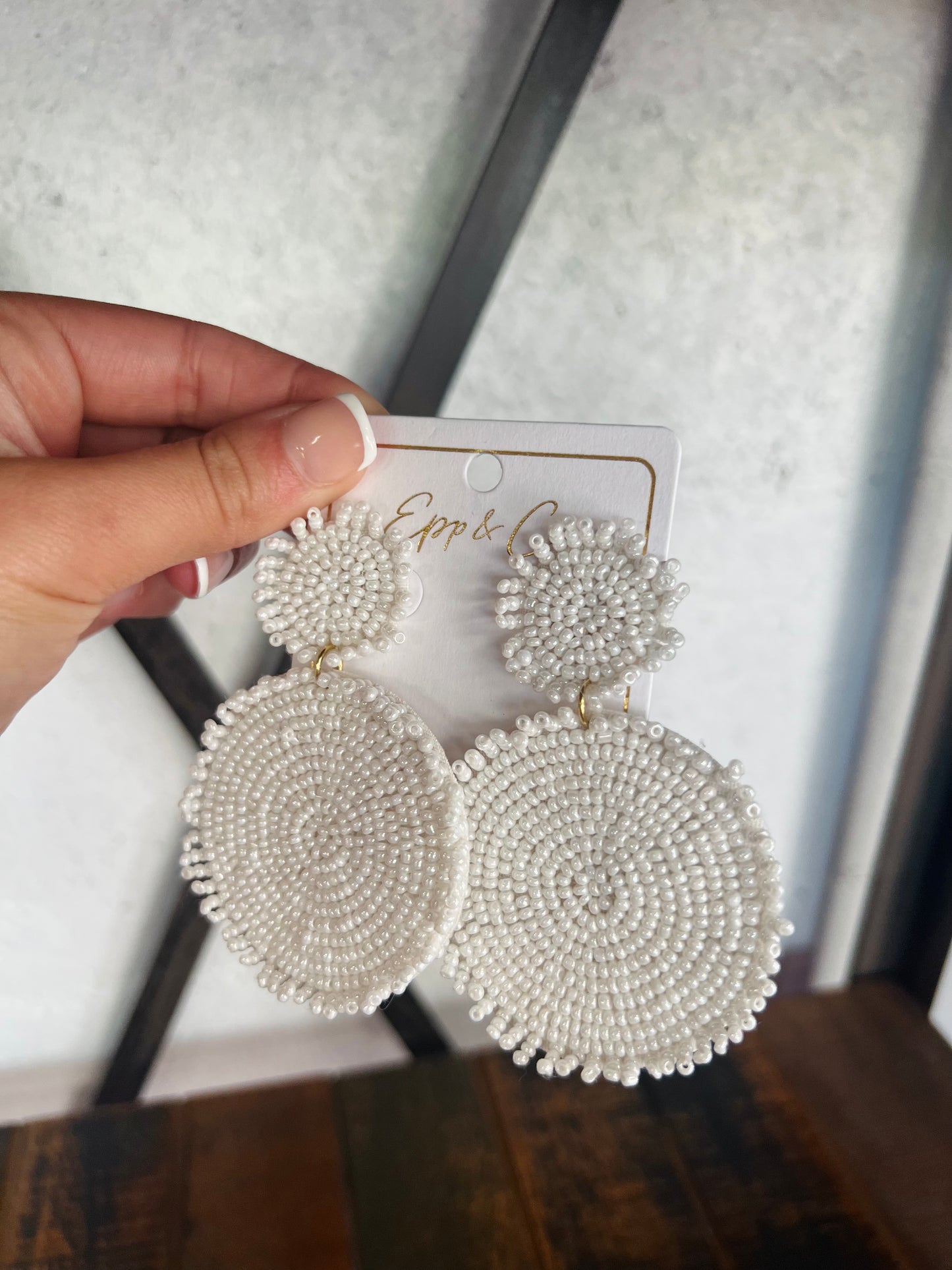 White Beaded Discs