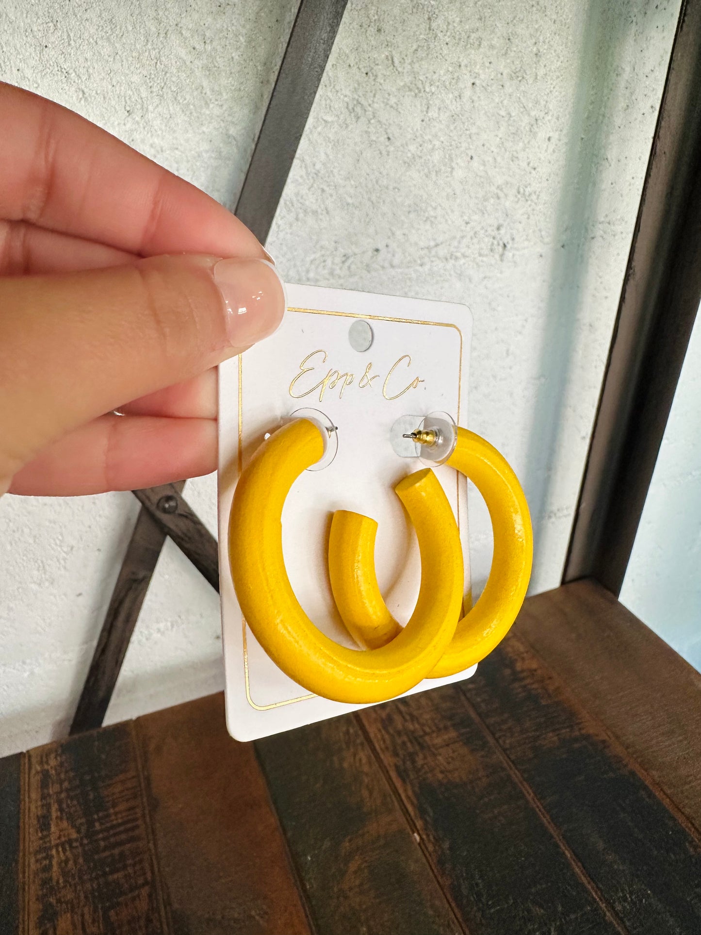 Yellow Wood Hoops