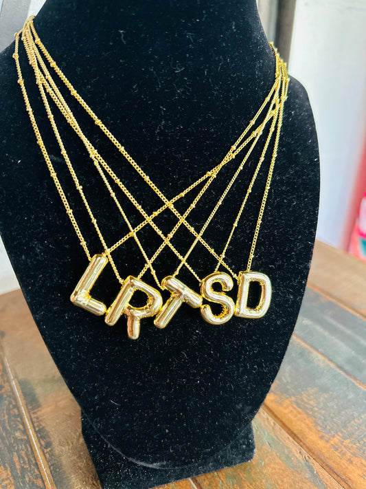 Initial Balloon Gold Necklace