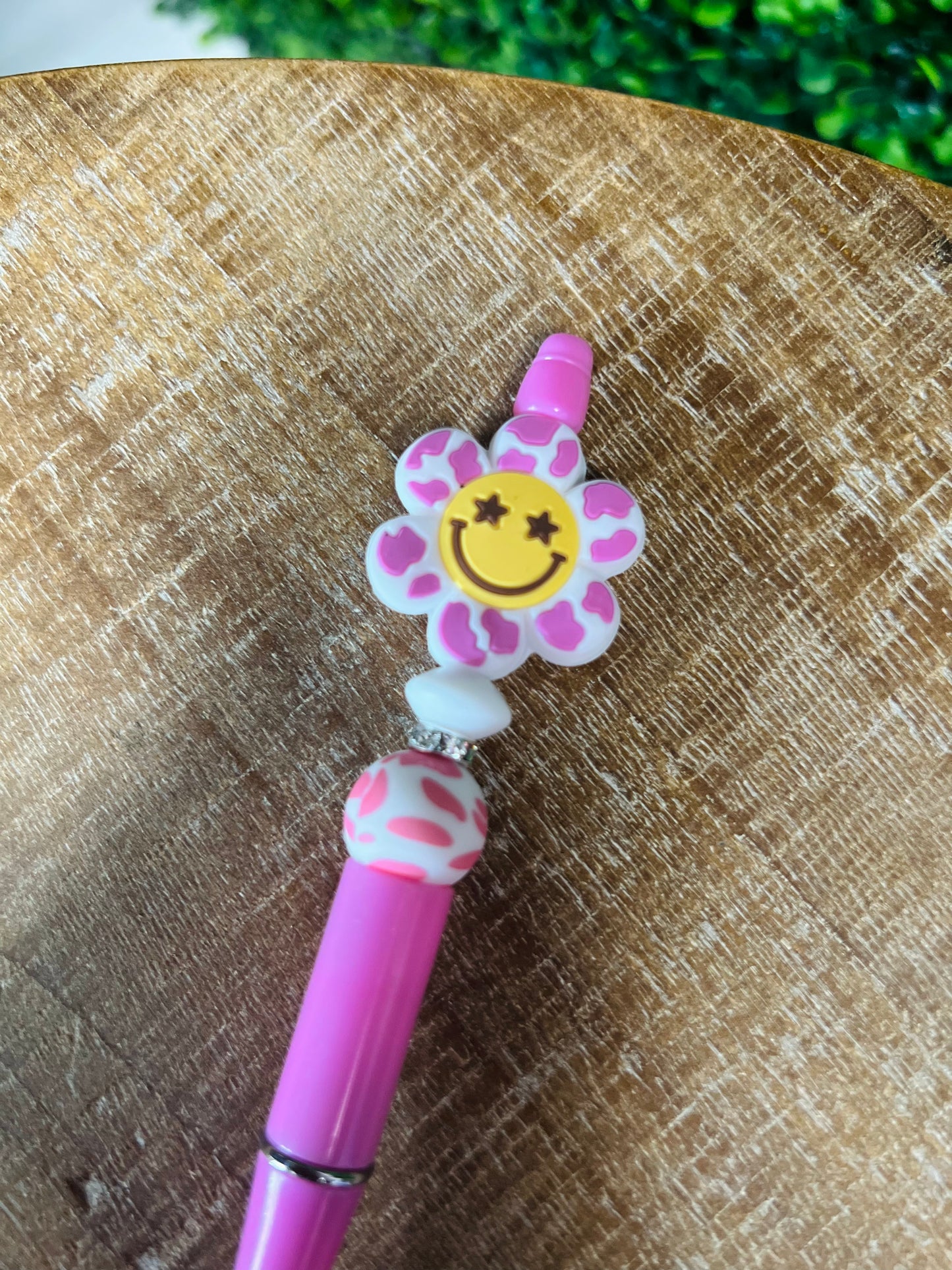 Pink Flower Beaded Pen