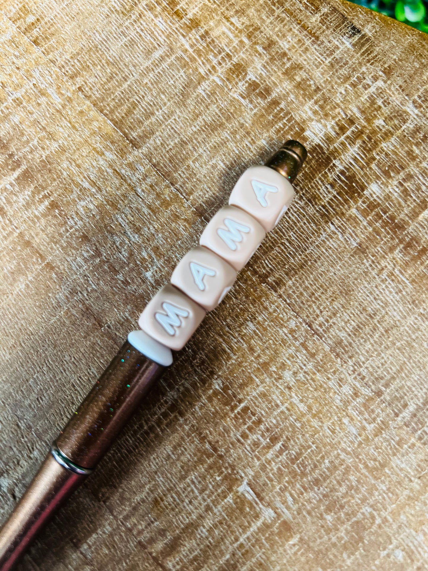 Tan Mama Beaded Pen