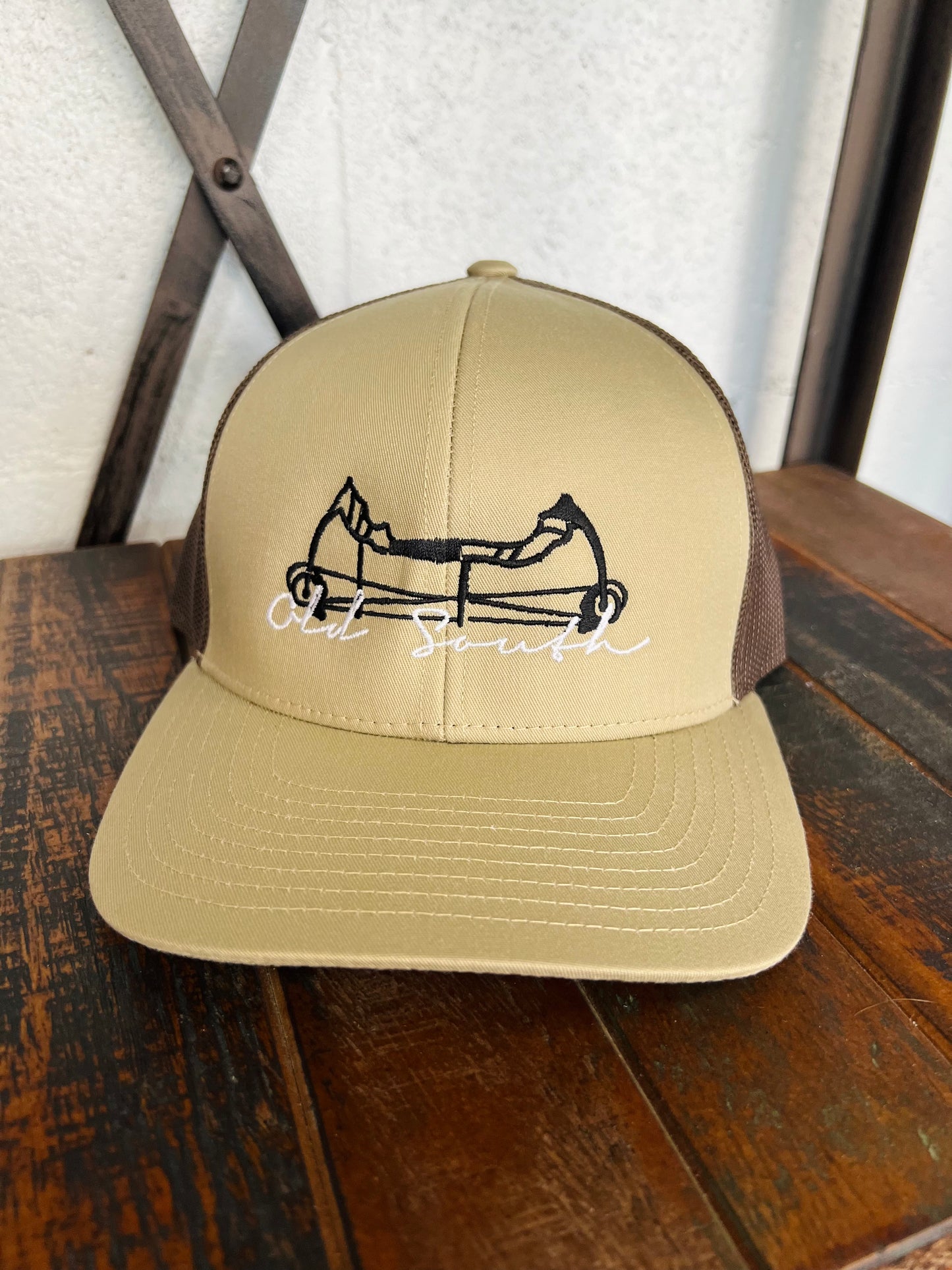 Bowed Trucker Hat (Khaki/Brown)