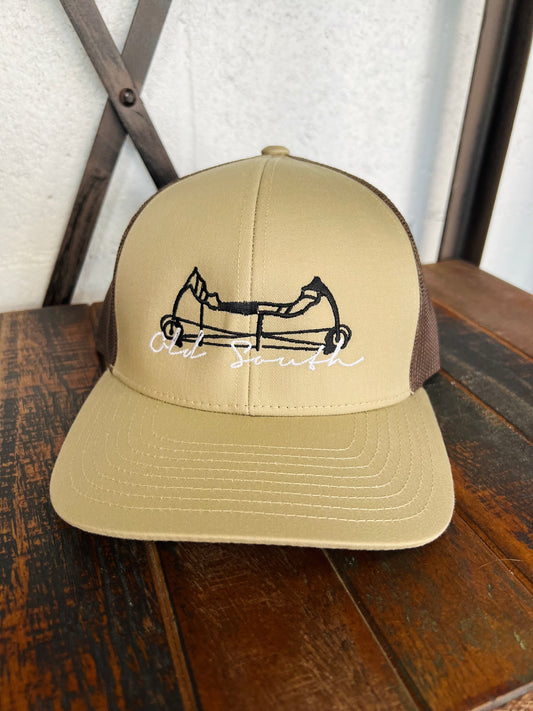 Bowed Trucker Hat (Khaki/Brown)