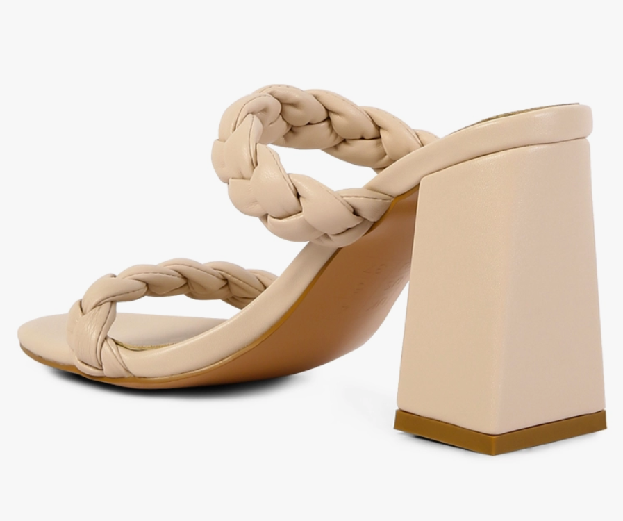 The Millie Latte Braided Strap Heel