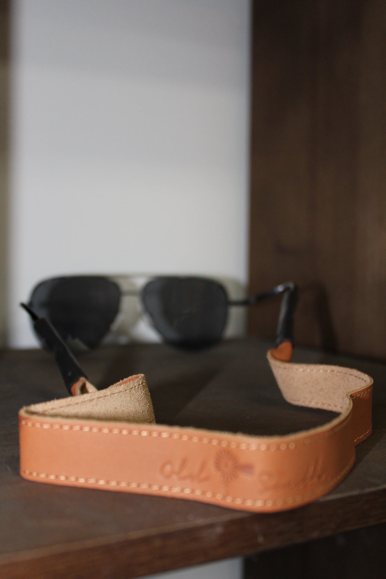 Tan Leather Sunglasses Strap