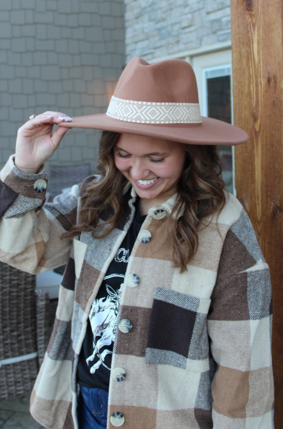 Brown Tribal Band Felt Hat