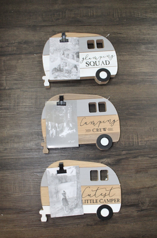 Wood Camper Shaped Photo Clip