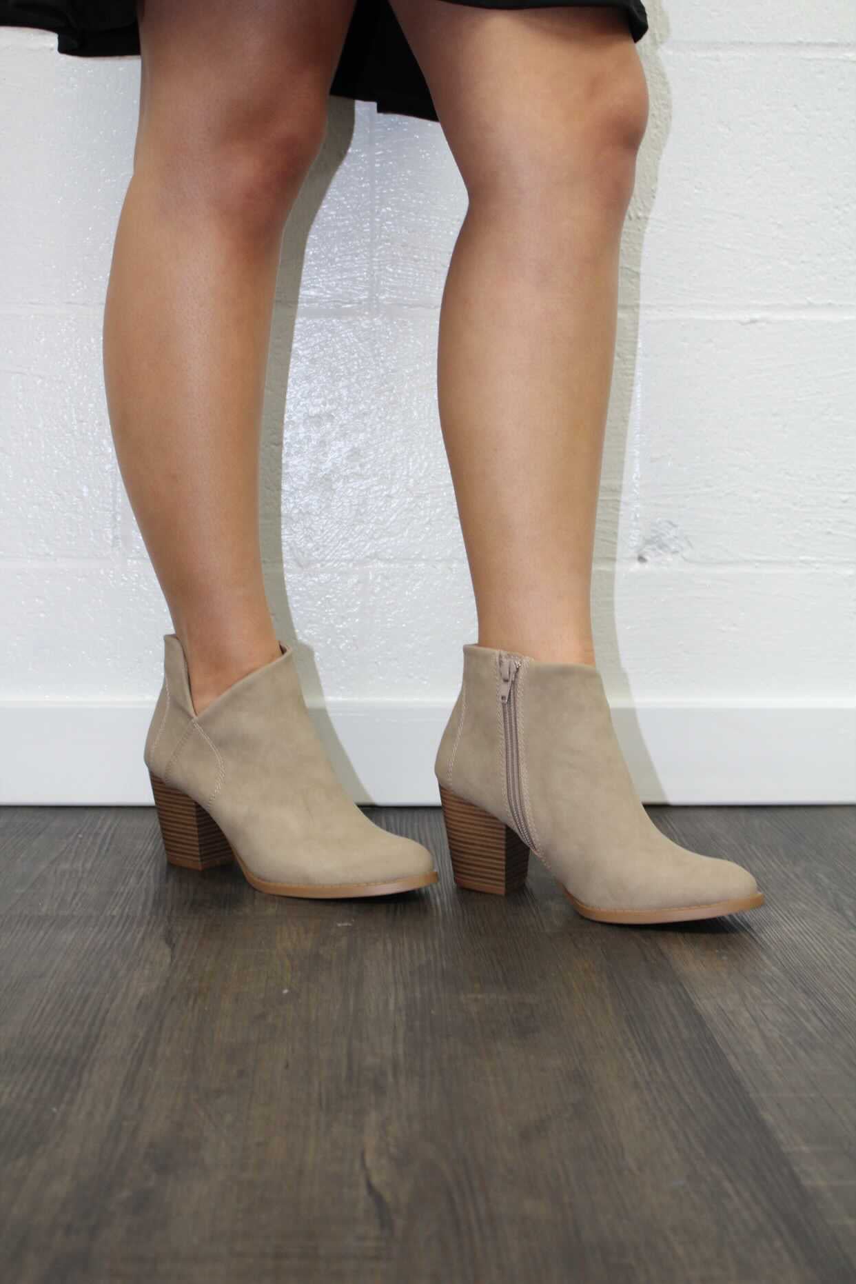 Walk This Way Warm Taupe Bootie