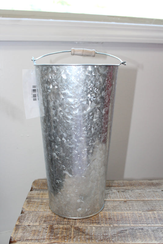 Galvanized Flower Market Bucket With Handle